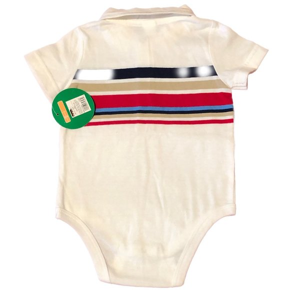 Circo Boys Bodysuit Short Sleeves Multi-colored Stripes 3 Button Front 9 M - Picture 2 of 9